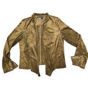 KUT from the kloth, faux suede cardigan jacket, green, country, western, STAGECO